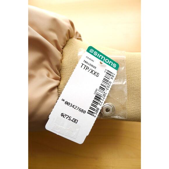 LA MAISON SIMONS Canada Recycled Down Cocoon Puffer Jacket Coat Cream XXS $275 - Picture 4 of 12